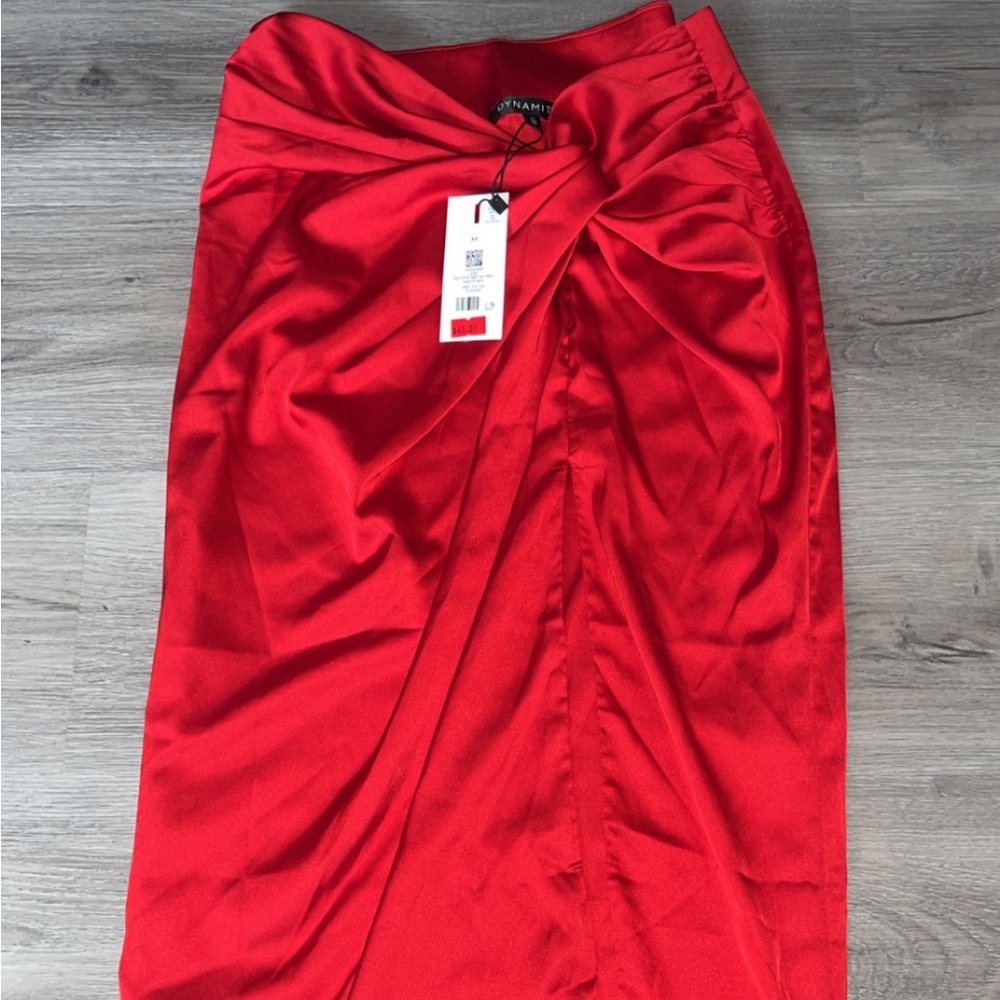 Dynamite Red Midi Skirt